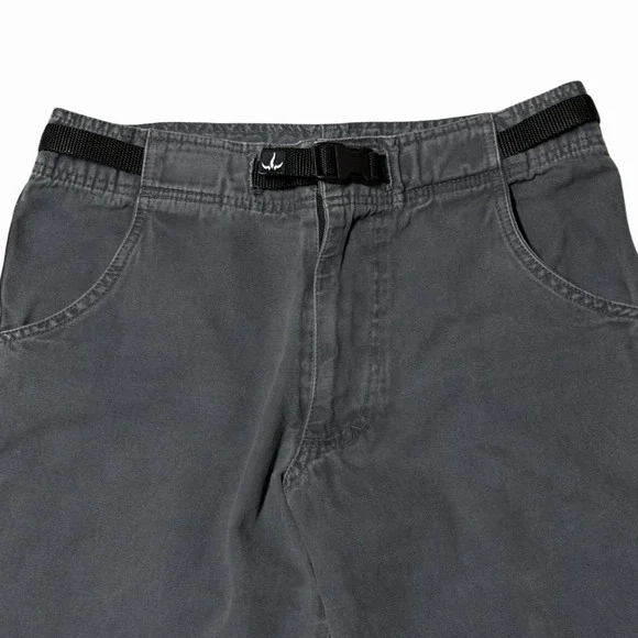 Vintage Prana Pants Mens Small Belted Climbing Gray Canvas USA Made Gorpcore - Picture 2 of 9